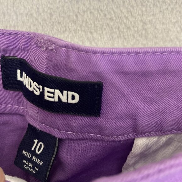 Lot of 3 Lands' End Chino Shorts Womens 10 Coral Purple Brown Casual Cotton - Picture 7 of 14